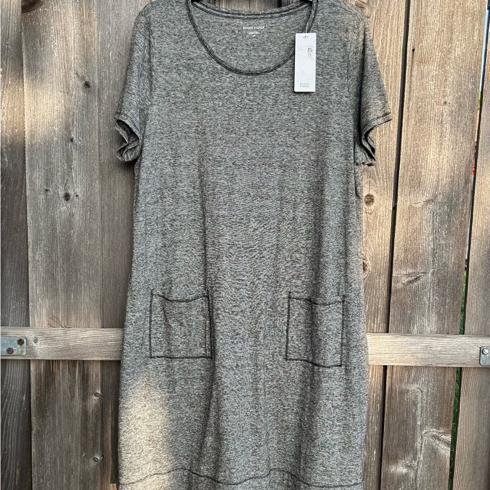 Eileen Fisher Gray Short Sleeve Dress